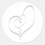 Wedding Hearts Invitation Envelope Seal Round Sticker