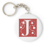 Wedding Hearts Letter J keychains