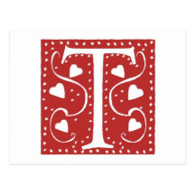 Wedding Hearts Letter T Postcard