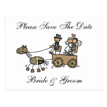 Wedding Horse And Carriage Save The Date Post Cards
