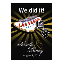 Wedding in Las Vegas Reception Party Announcement