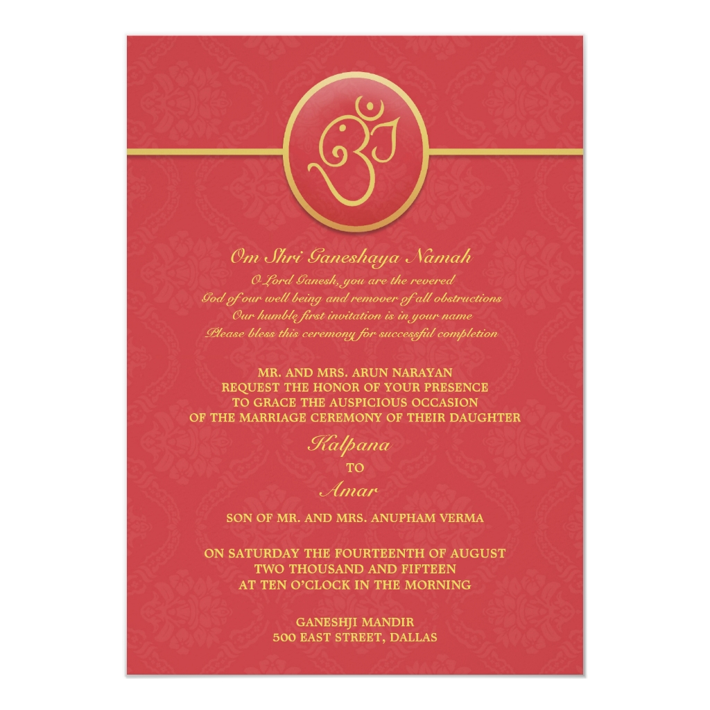 Wedding invitation hindu style