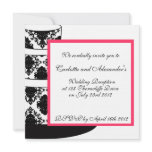 Wedding Invitation Black and Pink Cake Design