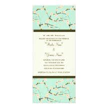 Wedding Invitation Blue Cherry Blossom