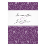 Wedding Invitation Deep Purple Victorain Floral