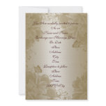 Wedding invitation gold satin embossed flowers