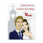 Wedding invitation illustrations postcards
