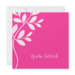 Wedding Invitation Leaf Branch Pink