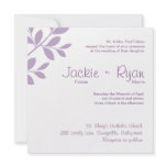 Wedding Invitation Leaf Branch Purple