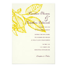 Wedding Invitation | Leaf Grace I |gold,purple