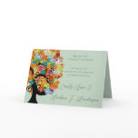 Wedding Invitation -Multi-Coloured Flower Love Tre cards