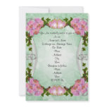 Wedding invitation pink orchids elegant