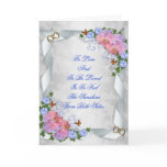 Wedding invitation pink orchids elegant card