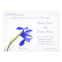 Wedding Invitation - Purple Iris Flower