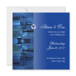 Wedding Invitation Sapphire Blue Gemstone Mosaic