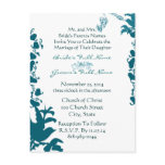 Wedding Invitation Sea Blue Font on White postcards