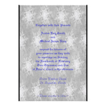 Wedding invitation snowflakes grey two side print