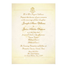 Wedding Invitation Vintage Parchment Paper Style