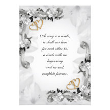 Wedding invitation white magnolias