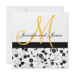 Wedding Invitation Yellow Monogram Floral
