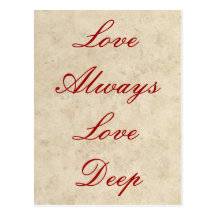 Wedding Invitations - Love Always Love Deep Postcards