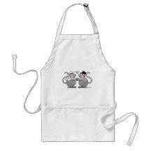 Wedding Just Married Anniversary Mice Mouse Couple Aprons