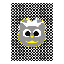 Wedding Kitty Yellow - Grey Custom Announcement