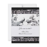 WEDDING LOVE BIRDS ,black and white invitations