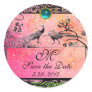 WEDDING LOVE BIRDS MONOGRAM black white red pink
