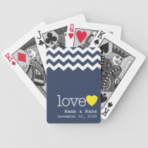 Wedding Memento with modern chevron pattern playing cards