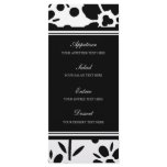 Wedding Menu Black and White Floral