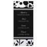 Wedding Menu Black and White Floral