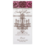 Wedding Menu Cards Chandelier Brown Pink rack cards