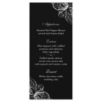 Wedding Menu Cards Elegant Monogram Black White