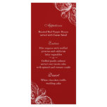 Wedding Menu Cards Elegant Monogram Red White rack cards