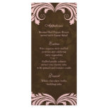 Wedding Menu Cards Floral Antique Rose Brown Pink rack cards
