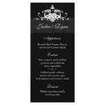 Wedding Menu Cards Formal Black Jewel Heart rack cards