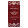 Wedding Menu Cards Red Rose Garden Custom Rack Cards