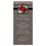 Wedding Menu Cards Red Roses Heart rack cards