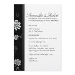 Wedding Menu in Black and White invitations