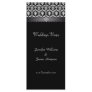 Wedding Menu Template Black and White Damask Custom Rack Card