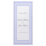 Wedding Menu Template Vintage Blue Damask rack cards