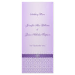 Wedding Menu Template Vintage Lilac Damask rack cards