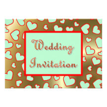 Wedding  mint hearts Wedding invitation
