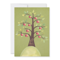 Wedding Monogram Apple Tree Carving Invite