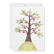 Wedding Monogram Apple Tree Carving Invite