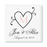 Wedding Monogram Bride Groom Date Magnet
