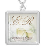 Wedding Monogram - Champagne Roses Pendant