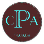 Wedding monogram favour sticker tag label