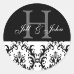 Wedding Monogram Initial Bride Groom Envelope Seal Stickers